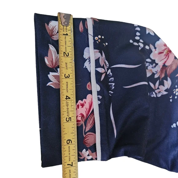 Ekouaer Womens Long Robe L Full Zip Pockets Blue Spring Floral Modest High neck